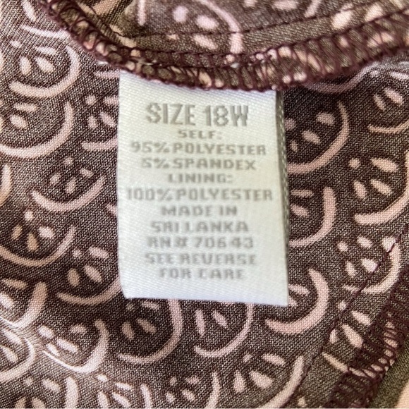 JESSICA Howard midi dress pink brown pattern stretch jersey plus size 18W - Picture 6 of 12